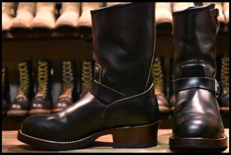 【9D 美品 PT91刺繍EH カスタム】レッドウィング 8270 ナイフポケット エンジニア 黒 ブラック ブーツ 2268 redwing HOPESMORE