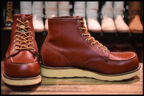 【8E 良品 表犬タグ 96年】レッドウィング 8875 アイリッシュセッター 赤茶 オロラセット モックトゥ 編み上げ ブーツ redwing HOPESMORE