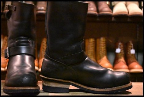 【8D 箱付 良品 旧シルエット 06年】レッドウィング 2268 エンジニア 黒 ブラック スチールトゥ ブーツ redwing HOPESMORE