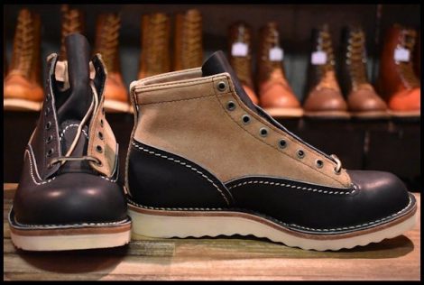【8.5E 箱付 未使用 ネイバーフッド別注 12年】WESCO ウエスコ カスタムジョブマスターLTT 2FACE ブラック×バーラップ ブーツ HOPESMORE
