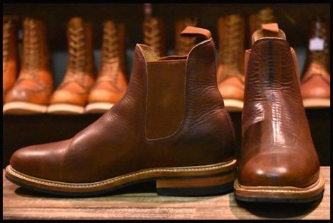 【UK7.5 良品 】VIBERG ヴァイバー チェルシー サイドゴア ダイナイトソール ブラウン ブーツ Chelsea HOPESMORE