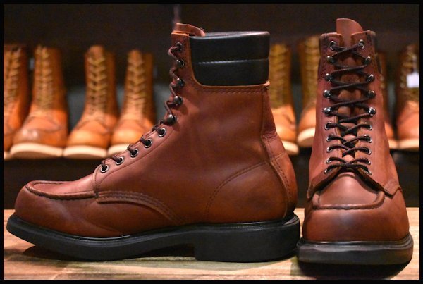 【8E 良品 羽タグ】レッドウィング 404 スーパーソール ロング 赤茶 オロラセット レースアップ モックトゥ ブーツ redwing  HOPESMORE