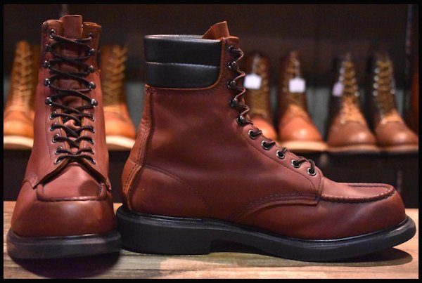 【8E 良品 羽タグ】レッドウィング 404 スーパーソール ロング 赤茶 オロラセット レースアップ モックトゥ ブーツ redwing  HOPESMORE