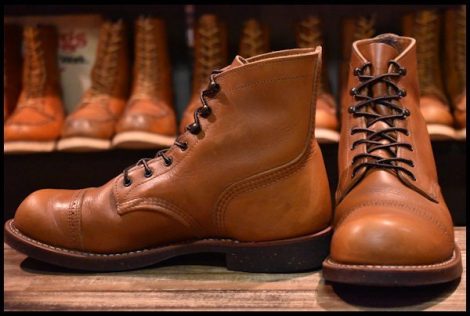 【8.5D 良品 13年】レッドウィング 8011 アイアンレンジ マンソン ブーツ 茶 ホワイト アッシュセトラー キャップトゥ redwing HOPESMORE
