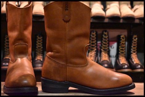 【11.5D 良品 PT91刺繍 99年】レッドウィング 2215 ペコス ブラウン 茶 ビブラムソール ブーツ redwing pecos HOPESMORE