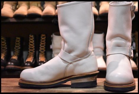 【5.5D 良品 BEAMS別注 03年】レッドウィング 8275 エンジニア 白 ホワイトフルグレインレザー ブーツ ビームス redwing HOPESMORE