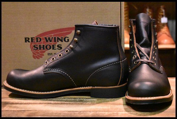 【8D 未使用 21年】レッドウィング 3345 ブラックスミス 黒 プレーリー プレーントゥ レースアップ 編み上げ ブーツ redwing  HOPESMORE