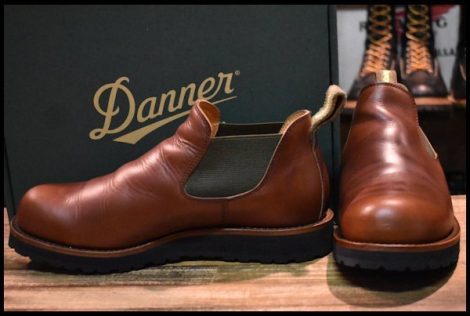 【8.5 箱付 良品】Danner ダナー D-212212 KALAMA SIDEGORE ダークブラウン 茶 サイドゴア ローカット 短靴 ビブラム ブーツ HOPESMORE