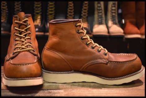 【7.5E 良品 サイド羽タグ】レッドウィング 875 アイリッシュセッター 茶 オロイジナル モックトゥ 編み上げ ブーツ redwing  HOPESMORE