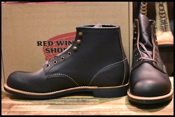 【10D 箱付 未使用 22年】レッドウィング 3345 ブラックスミス 黒 プレーリー プレーントゥ レースアップ ブーツ redwing  HOPESMORE