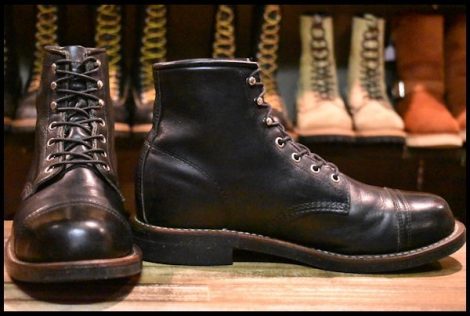 【9.5D 良品 黒タグ】Chippewa チペワ 90045 ブラック オデッサ 黒 6インチハイト キャップトゥ 編み上げ レースアップ ブーツ HOPESMORE