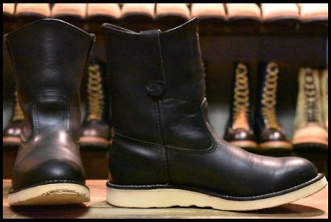 【8E 良品】レッドウィング 8169 ペコス 黒 ブラッククローム プルオン クッションソール ブーツ redwing pecos HOPESMORE
