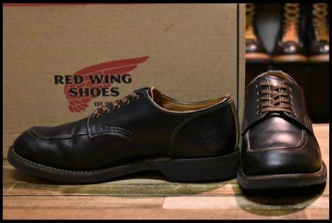 【6D 箱付 良品 18年】レッドウィング 8070 スポーツ オックスフォード 黒 クローンダイク モックトゥ 短靴 ブーツ redwing HOPESMORE