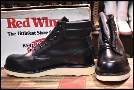 【8.5E 箱付 DEAD 羽タグ 97年】レッドウィング 206 編み上げ ブーツ 黒 ブラック プレーントゥ redwing 8133 HOPESMORE