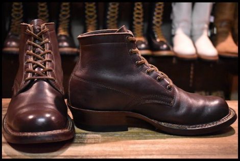 【7.5E 良品】ホワイツ セミドレス ブラウンドレス 茶 レザーライニング レザーソールシングル レースアップ ブーツ HOPESMORE