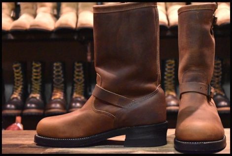 【8EE DEAD PT83 黒タグ 94年】Chippewa チペワ 27864 エンジニア ブラウン 茶 ビブラムソール スチールトゥ ブーツ HOPESMORE