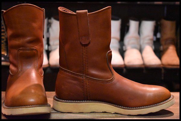 【7.5E 良品 緑犬タグ 93年】レッドウィング 866 ペコス 赤茶 オロラセット プルオン ブーツ redwing pecos HOPESMORE