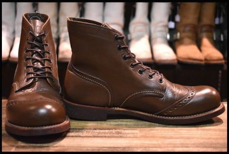 【9.5D 良品 12年】レッドウィング 8127 ブローグレンジャー 茶 チョコレート シャパラル ウィングチップ 編み上げ ブーツ redwing HOPESMO