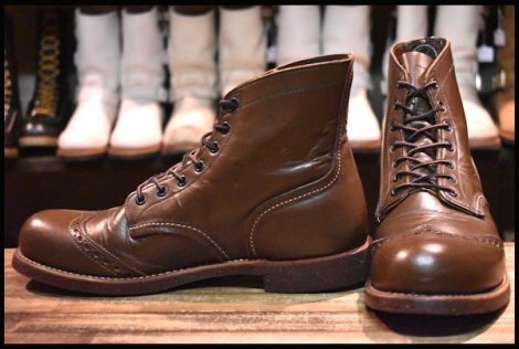 【9.5D 良品 12年】レッドウィング 8127 ブローグレンジャー 茶 チョコレート シャパラル ウィングチップ 編み上げ ブーツ redwing HOPESMO