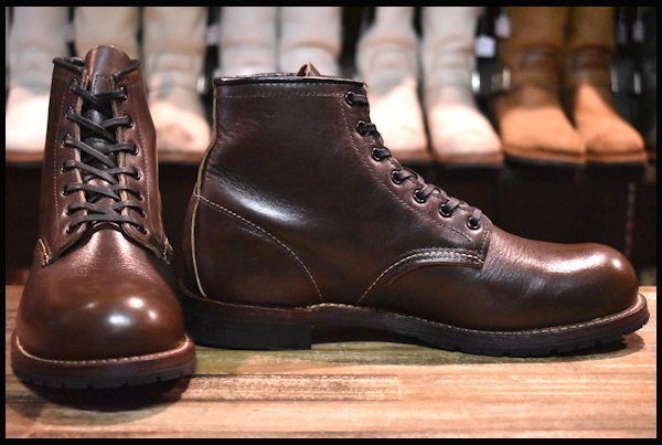 【8D 美品 12年】レッドウィング 9023 ベックマン 茶 ウォールナット セトラー プレーントゥ 編み上げ ブーツ redwing  HOPESMORE