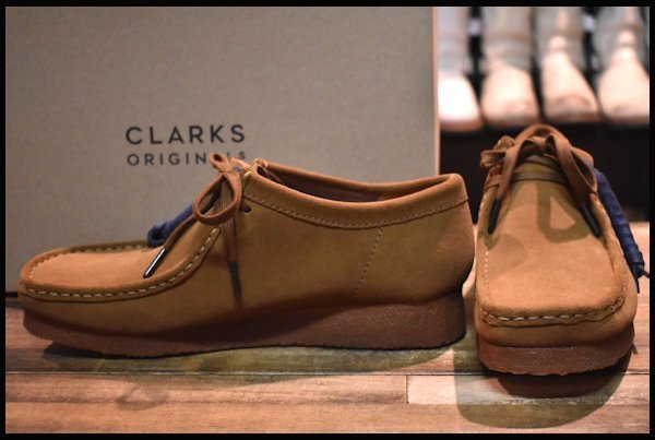 【UK8.5 箱付 未使用】Clarks クラークス Wallabee ワラビー コーラ ブラウンスエード 茶 モックトゥ ローカット ブーツ  HOPESMORE