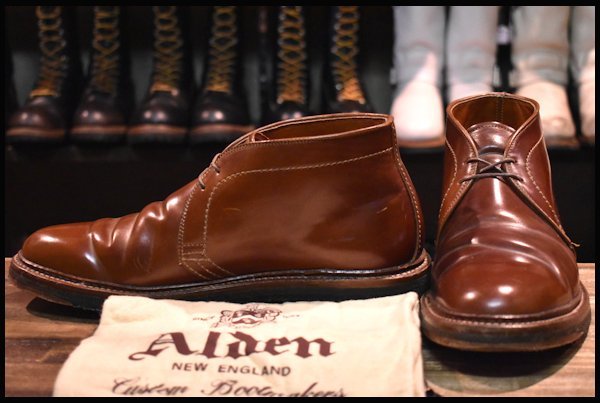 【8D 良品】ALDEN オールデン 14732 チャッカ ウイスキーコードバン ブラウン 茶 編み上げ レースアップ ブーツ HOPESMORE