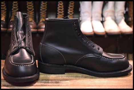 【8D DEAD 100周年モデル 04年】レッドウィング 8283 ブラック 編み上げ 黒 モックトゥ レザーソール ブーツ redwing HOPESMORE