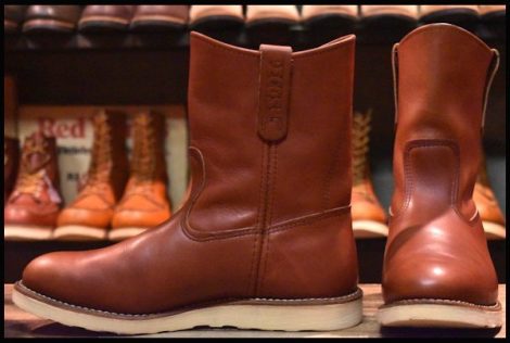【9.5E 美品 12年】レッドウィング 8866 ペコス 赤茶 オロラセット プルオン クッションソール ブーツ redwing pecos HOPESMORE