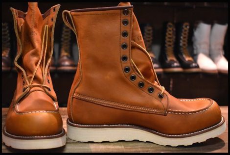 【8.5EE 箱付 DEAD 犬刻印 97年】レッドウィング 877 ロング アイリッシュセッター ブーツ 茶 オロイジナル 編み上げ redwing HOPESMORE