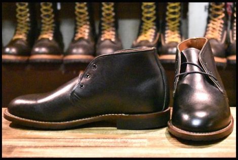 【7D 未使用 15年】レッドウィング 9049 ベックマン チャッカ 黒 ブラック フェザーストーン プレーントゥ ブーツ redwing HOPESMORE
