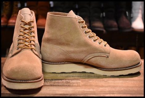 【8E 美品 犬タグ 99年】レッドウィング 8167 スエード アイリッシュセッター タン ラフアウト プレーン ブーツ redwing HOPESMORE