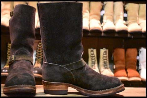 【9E 箱付 良品 09年】WESCO ウエスコ カスタムボス ブラックラフアウト 黒 11インチハイト ビブラム705 エンジニア ブーツ HOPESMORE