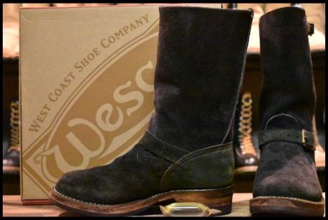 【9E 箱付 良品 09年】WESCO ウエスコ カスタムボス ブラックラフアウト 黒 11インチハイト ビブラム705 エンジニア ブーツ HOPESMORE