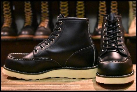 【4.5E 美品 羽タグ 00年】レッドウィング 8179 アイリッシュセッター 黒 ブラッククローム モックトゥ 編み上げ ブーツ redwing HOPESMORE