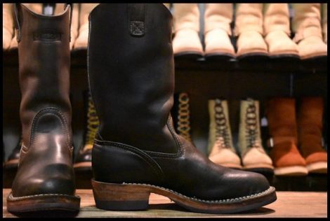 【7.5D 良品 09年】WESCO ウエスコ カスタムウエスタンボス ブラック ビブラム705ダブルミッド カスタムモリソン ブーツ HOPESMORE