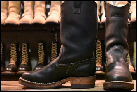 【7.5D 良品 09年】WESCO ウエスコ カスタムウエスタンボス ブラック ビブラム705ダブルミッド カスタムモリソン ブーツ HOPESMORE