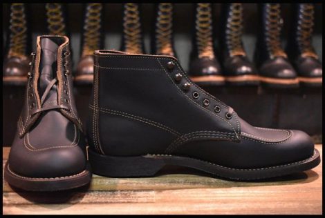 【9.5D 箱付 未使用 19年】レッドウィング 8075 1930s スポーツ ブーツ 黒 ブラック プレーリー redwing フラットボックス HOPESMORE
