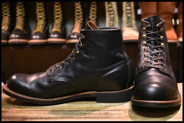 【9D 良品 19年】レッドウィング 3345 ブラックスミス 黒 プレーリー プレーントゥ 編み上げ レースアップ ブーツ redwing  HOPESMORE