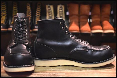 【9.5D 良品 10年】レッドウィング 8179 アイリッシュセッター 黒 ブラッククローム モックトゥ 編み上げ ブーツ redwing HOPESMORE