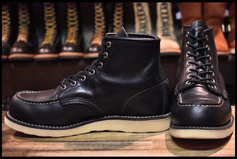 【9.5D 良品 10年】レッドウィング 8179 アイリッシュセッター 黒 ブラッククローム モックトゥ 編み上げ ブーツ redwing HOPESMORE