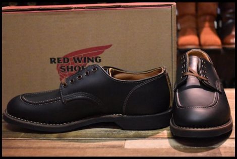 【9D 未使用 17年】レッドウィング 8070 スポーツ オックスフォード 黒 クローンダイク モックトゥ 短靴 ブーツ redwing HOPESMORE