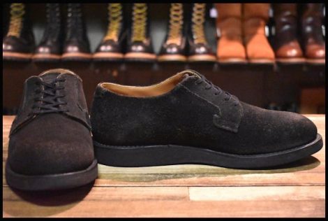 【8D 良品 13年】レッドウィング 9112 黒スエード ポストマン オックスフォード ブラック 短靴 編み上げ ブーツ redwing HOPESMORE