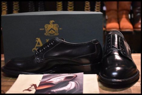 【8D 箱付 未使用 アローズ別注】ALDEN オールデン 56050 プレーントゥシューズ ブラック コードバン 黒 短靴 編み上げ ブーツ HOPESMORE