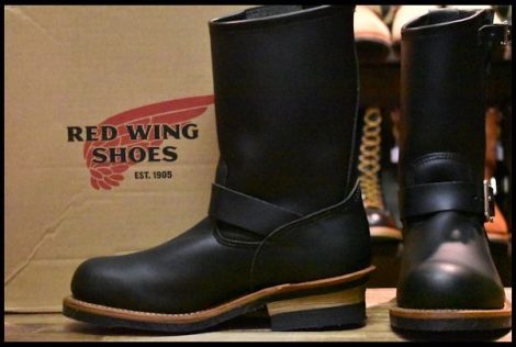 【7D 箱付 試着程度 14年】レッドウィング 2268 エンジニア 黒 ブラッククローム スチールトゥ ブーツ redwing HOPESMORE