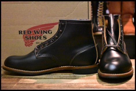 【10D 箱付 未使用 22年】レッドウィング 9060 ベックマン ブラッククローンダイク 黒 茶芯 フラットボックス ブーツ redwing HOPESMORE