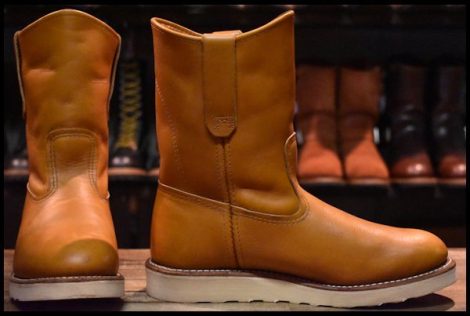 【6.5E 良品 16年】レッドウィング 9866 ゴールドラセット ペコス 茶 プルオン クッションソール ブーツ redwing pecos HOPESMORE