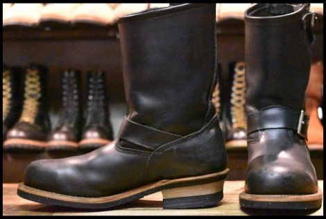 【8D 良品 08年】レッドウィング 2268 エンジニア 黒 ブラッククローム スチールトゥ ブーツ redwing HOPESMORE