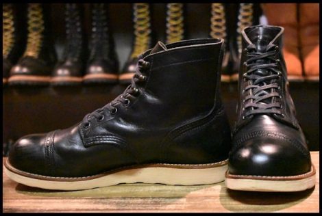 【8D 良品 直営店限定 14年】レッドウィング 8840 ポリスマン 黒 ブラック キャップトゥ 編み上げ レースアップ ブーツ redwing HOPESMORE