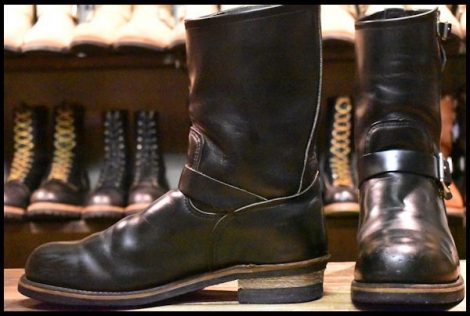 【11D 良品 PT99刺繍】レッドウィング 2268 エンジニア 黒 ブラッククローム スチールトゥ ブーツ redwing HOPESMORE