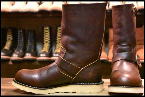 【9D 良品 08年】レッドウィング 2970 エンジニア 茶 ブラウン スチール無し トラクショントレッドソール ブーツ redwing HOPESMORE